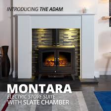 Spring creek & birch blend. Fireplace World On Twitter Get Your Hands On The Adam Montara Electric Stove Suite Perfect For The Modern Home Crystal White Marble Surround Real Slate Chamber Honed Granite Hearth