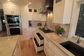 A plus interior designers' team space planned. Kitchen Remodel With Custom White Cabinets Wood Floor In A Flickr