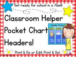 Classroom Helpers Pocket Chart Headers