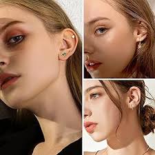 Dainty Multiple Piercing Jewelry HAIAISO 10 Pairs Huggie Hoop & Stud  Earrings Set