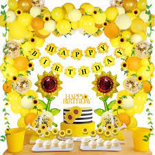 5 out of 5 stars. Amazon Com 105 Pcs Sunflower Birthday Decorations Sunflower Party Supplies Sunflower Banner Artificial Sunflower Garland Sunflower Cake Toppers Sunflower Balloons For Birthday Party Wedding Baby Shower Decor Toys Games