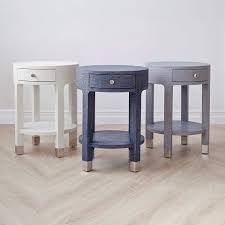 Shop for storage side table at bed bath & beyond. Bungalow 5 Dakota 1 Drawer Round Side Table In White Blue Hand Home