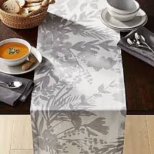 Artiste Grey Table Runner 90 Crate And Barrel Table Runners Linen Table Runner