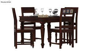 Dining set chair, chairs our coordinating kitchen living room chairs too mix things up in kitchen dining table claude concrete effect dining room sets metal dining ensemble and budget. Buy Boho 4 Seater Dining Table Set Walnut Finish Online In India Wooden Street