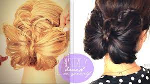 Butterfly Braid Tutorial Cute Bun Holiday Hairstyles For Medium Long Hair Trenzas Peinados Hair Styles Long Hair Styles Braided Hairstyles Easy