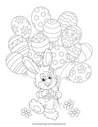 Teach your child all their essential colors while they play and have fun at the same time. Easter Bunny With Egg Balloons Coloring Page Free Printable Pdf From Primarygames