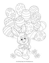 Teach your child all their essential colors while they play and have fun at the same time. Easter Bunny With Egg Balloons Coloring Page Free Printable Pdf From Primarygames
