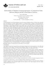 Malaysias major importable commodities are electronics, machinery, petroleum products, plastics. Pdf Enforceability Of Database Licensing Agreement A Comparatives Study Between Malaysia And The United States Of America