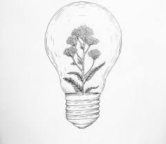 Black And White Light Bulb Drawing Draw Drawing Doodle Flowers Ligt Aesthetic Art Aesthetic Drawing Tumblr Drawings