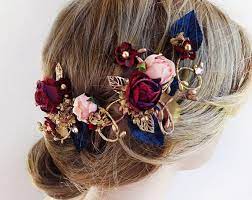 Burgundy Hair Accessories Burgundy And Navy Bridal Headpiece Burgundy Wedding Hair Flower Burgundy Hair Accessories Wedding Hair Pieces Bridal Hair Pieces