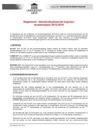 Geindividualiseerde Trajecten Academiejaar 2013 2014 Faculteit