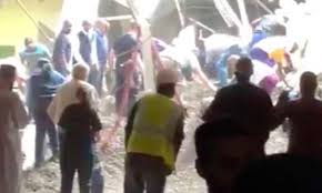 Firefighters battled the blaze throughout. South African Hospital Roof Collapses In Johannesburg Daily Mail Online