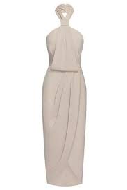 Core High Neck Ruched Dress Oyster Draped Dress Beige Cocktail Dresses Mother Of Bride Outfits