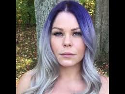 Violet root/silver hair