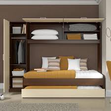 Cama De Solteiro Com Guarda Roupa Guarda Roupa Solteiro Com Cama E Auxiliar Embutida Multimoveis Tabaco Acetinado Madeira Em 2020 Guarda Roupa Com Cama Decoracao Quarto Pequeno Solteiro Cama Embutida
