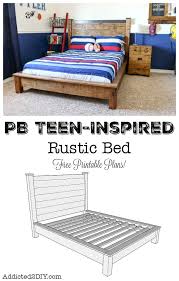This bed frame is easy to build, but looks so elegant. Pb Teen Inspired Double Bed Free Printable Plans Addicted 2 Diy