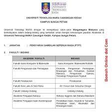 Jawatan kosong pensyarah sambilan sepenuh masa uitm januari 2020. I Jawatan Kosong Di Utara Kedah Perlis Pulau Pinang Perak Facebook