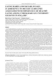 A vital voice for improving young lives. Pdf Eating Habits And Dietary Intake Is Adherence To Dietary Guidelines Associated With Importance Of Healthy Eating Among Undergraduate University Students In Finland