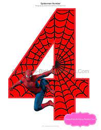 Spiderman Printable Number 4 Centerpiece Instant Download Etsy Spiderman Birthday Spiderman Party Spiderman Party Supplies