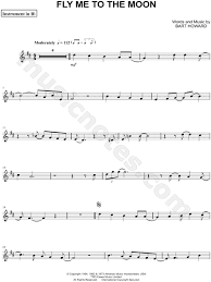 Frank Sinatra Fly Me To The Moon Bb Instrument Sheet Music Trumpet Clarinet Soprano Saxophone Or Tenor Saxophone In D Major Download Print Saxophone Music Clarinet Music Saxophone Sheet Music