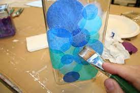 Mod Podge Tissue Paper Stained Glass So Easy Glass Bottle Diy Mod Podge Glass Modge Podge Glass