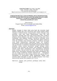 Try the suggestions below or type a new query above. Pdf Penerapan Metode Ceria Permanis Untuk Meningkatkan Partisipasi Dan Prestasi Belajar Pkn Siswa Kelas Vii Smpi Hidayatul Ulum Dayu Semester Genap Tahun Pelajaran 2017 2018