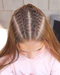 Here S A Close Up Of Mondays Post This Is Very Simple To Do A Triangle Parting With 2 French Braided Hairstyles Braided Hairstyles For School Diy Hairstyles