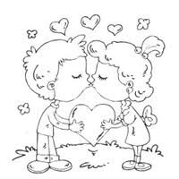 Download print free coloring pages. Kissing Couple Valentine Coloring Pages Surfnetkids