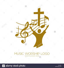 Musik Logo Christliche Symbole Der Glaubige Betet Jesus Christus Singt Die Ehre Sei Gott Vektor Abbildung Bild Jesus Christus Christliche Symbole Christus