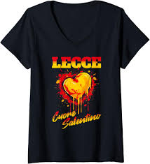 Donna Lecce Cuore Salentino Ultras Tifosi leccesi Maglietta con Collo a V :  Amazon.it: Moda
