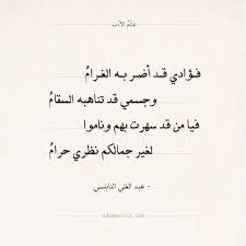 شعر عبد الغني النابلسي فؤادي قد أضر به الغرام عالم الأدب Math Math Equations Arabic Calligraphy