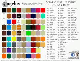 Angelus Leather Dyes Leather Dye Color Kit Paint Color Chart