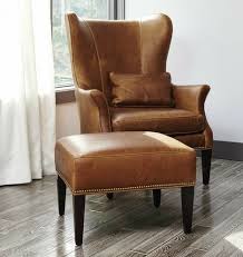 Wingback Chair And Footrest In 2020 Modern Wingback Chairs Affordable Leather Chair Leather Wingback Chair