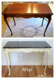 An ottoman coffee table, in particular is useful in a small living room since it can be used as extra seating. Update Old Wood Stained Furniture Easily Quickly Artsy Chicks Rule Staining Furniture Painted Furniture Furniture Restoration