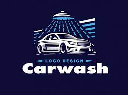 Logo Car Wash On Dark Background Stock Illustration Car Wash Dark Backgrounds Logo Design