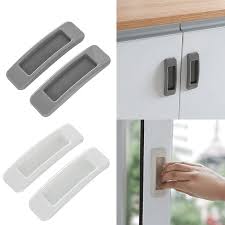 Yeni 2 Adet Takim Kendinden Yapiskanli Plastik Surgulu Kapi Cekme Pencere Kolu Dolap Dolap Mutfak Cekmecesi Kollari Mobilya Donanim Kapi Kollari Aliexpress
