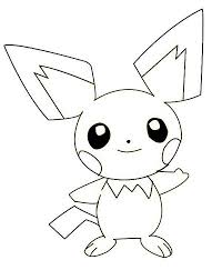 Smiling Pichu Coloring Page Color Luna In 2020 Pokemon Coloring Pages Pikachu Coloring Page Pokemon Coloring