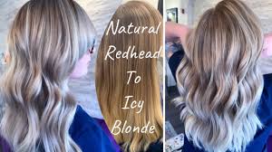Generally, if more melanin is present, the color of the hair is darker; Natural Redhead To Icy Blonde Partial Foil Of Babylights For A Soft Bright Icy Blonde Youtube