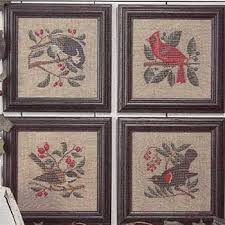 Prairie schooler ~ woodland santas reprint. Prairie Schooler Cross Stitch Prairie Schooler Birds Berries