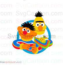 Bert And Ernie In Circle Sesame Street Svg Dxf Eps Pdf Png Sesame Street Svg Bert Ernie
