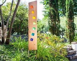Garden Sculpture Made Of Wood And Glass Etsy In 2020 Garden Sculpture Sculpture Glass