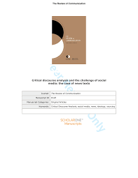 22 creating an it production strategy assist it managers to define and implement a tailored it production strategy based on it production audit. Pdf Critical Discourse Analysis And The Challenges And Opportunities Of Social Media