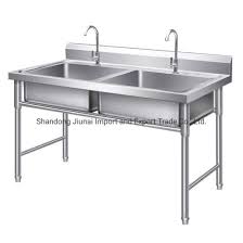 industrial stainless steel double sink