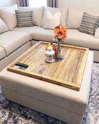 Large size leaves lots of room to style with books ir candles or flowers, etc. Wood Ottoman Tray Oversized Ottoman Coffee Table Large Etsy In 2021 Oversized Ottoman Coffee Tables Ottoman Decor Ottoman Coffee Table Decor