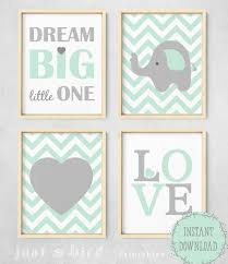 Mint Green Nursery Elephant Wall Decor Set Baby Boy Elephant Etsy In 2020 Elephant Themed Nursery Elephant Wall Art Nursery Mint Green Nursery