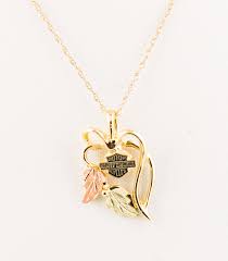Rings, necklaces, pendants, and bracelets. Matching Set Of 10k Ladies Black Hills Gold Harley Davidson Jewelry