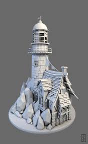 Artstation Lighthouse Hota Aisa In 2020 Environment Concept Art Maya Modeling Concept Art