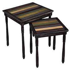 Colorful chromatic concrete side tables bedside table coffee table round concrete table ombre fade color any color indoor outdoor light. Vasagle Nesting End Tables With Colourful Storage Shelf Pair Of 2 Coffee Tables With Solid Wood Legs Easy To Assemble Side Table For Living Room Country Brown Lnt01gl Buy Online In Qatar