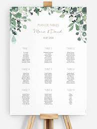 Poster Plan De Table Mariage All The Greenery