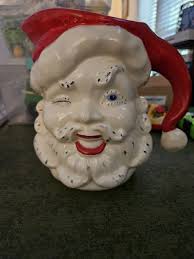 HANDPAINTED CERAMIC SQUARE Christmas Pitcher Star Filled Nights Pine Trees  $14.00